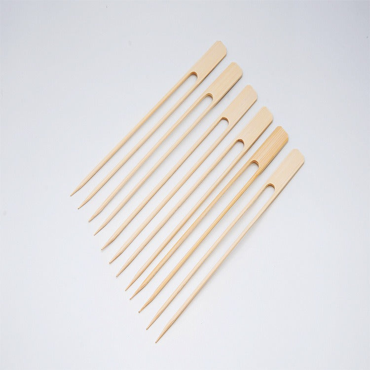 Double Prong Bamboo Skewers - Anti-Spin 12-Inch BBQ Grilling Forks (100 Count)