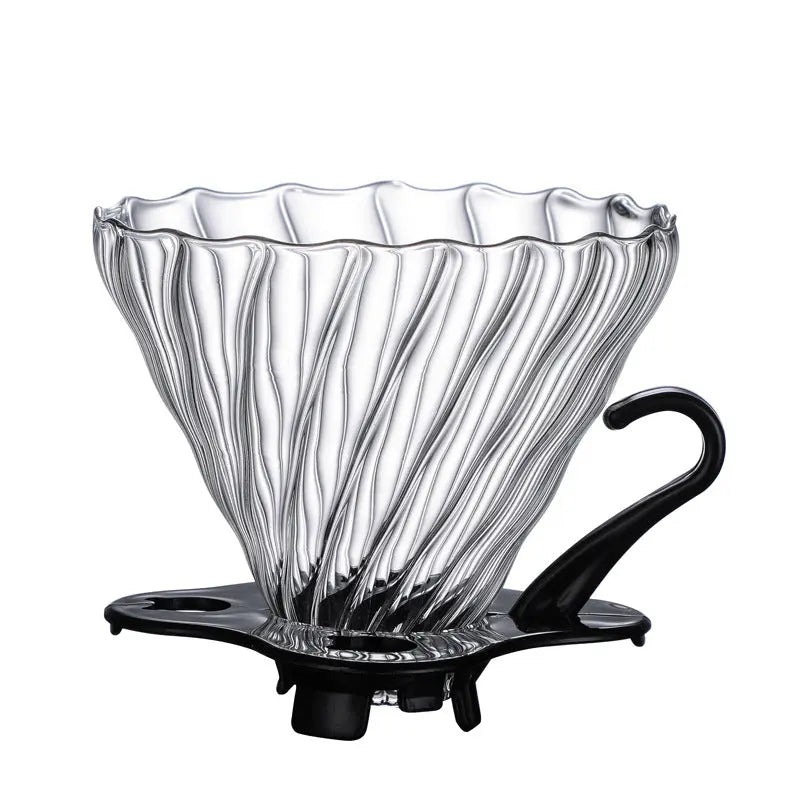 Premium Glass Coffee Dripper - Heat-Resistant V60 Pour Over Coffee Filter