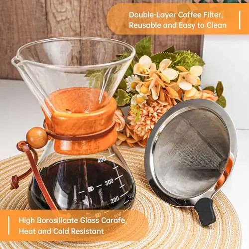 SuperCook All-in-One Pour Over Coffee Kit - Premium Gift Set for Coffee Lovers