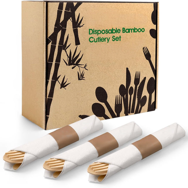 Wrapped Bamboo Cutlery Set