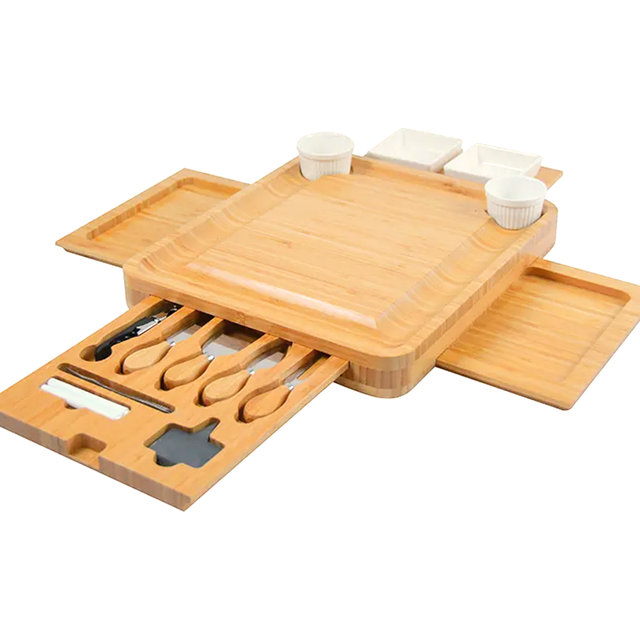 Large Bamboo Cheese Board Set