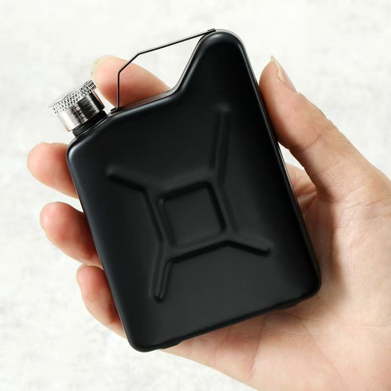 Portable 304 Stainless Steel 'Oil Drum' Hip Flask - 5oz/130ml Outdoor Canteen