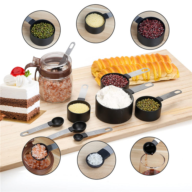 8-Piece Measuring Cup & Spoon Set with Stainless Steel Handles - Professional Baking Kit