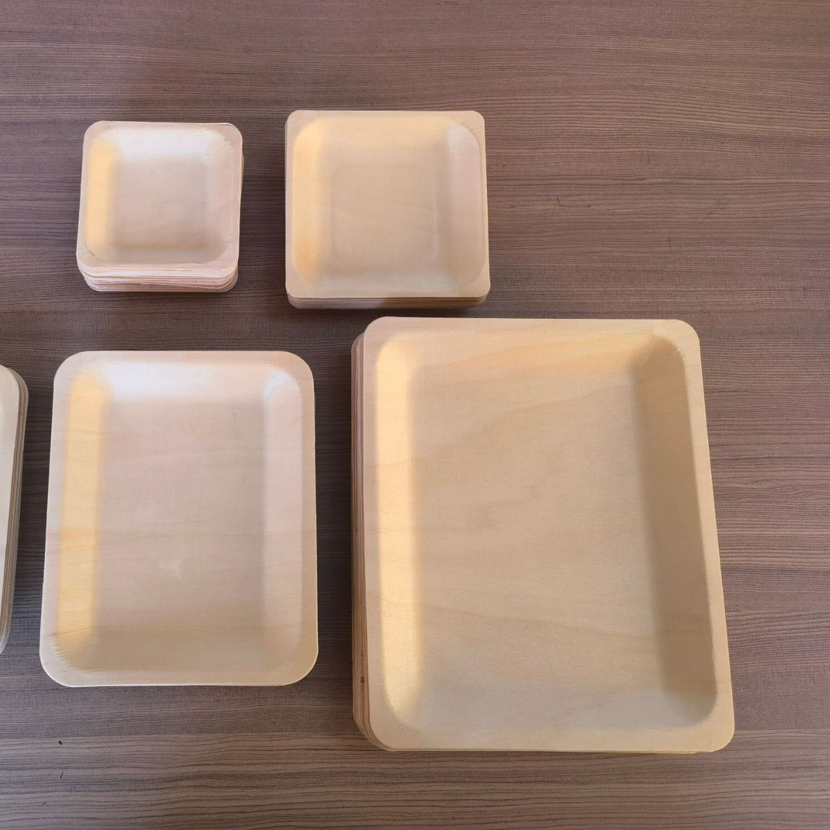 Disposable Bamboo Dinner Plates - Sturdy & Eco-Friendly Square Party Plates (25 Count)