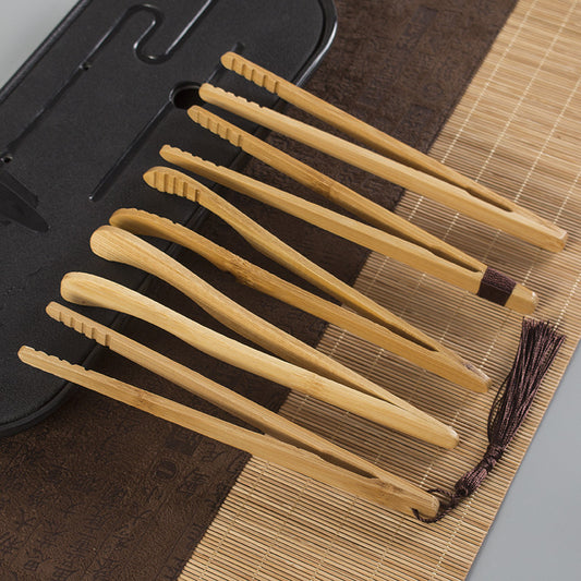 Professional Bamboo Food Tongs - Heat Resistant Kitchen & BBQ Serving Tongs