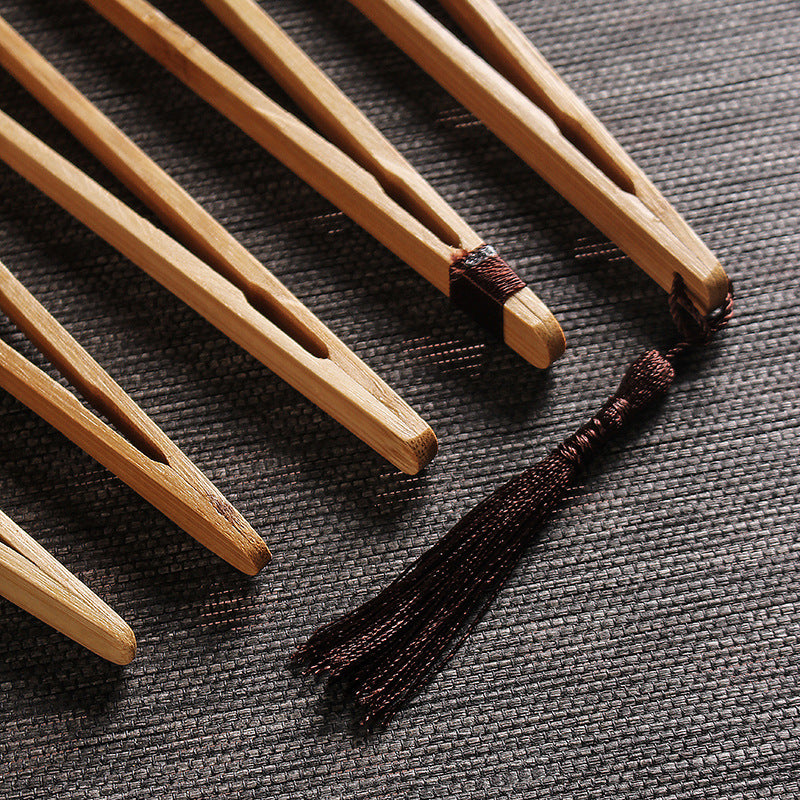 Professional Bamboo Food Tongs - Heat Resistant Kitchen & BBQ Serving Tongs