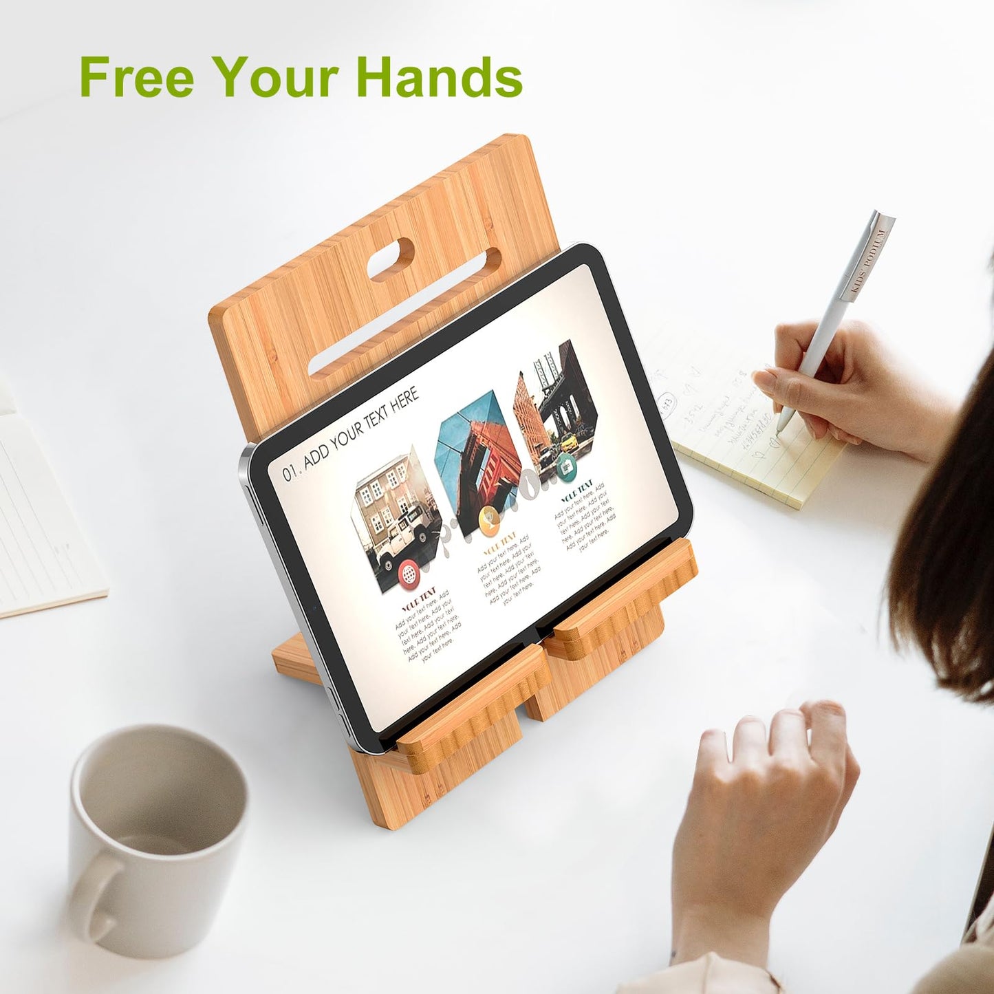 Minimalist Bamboo Phone Stand Holder - Eco-Friendly Wooden Desktop Rack