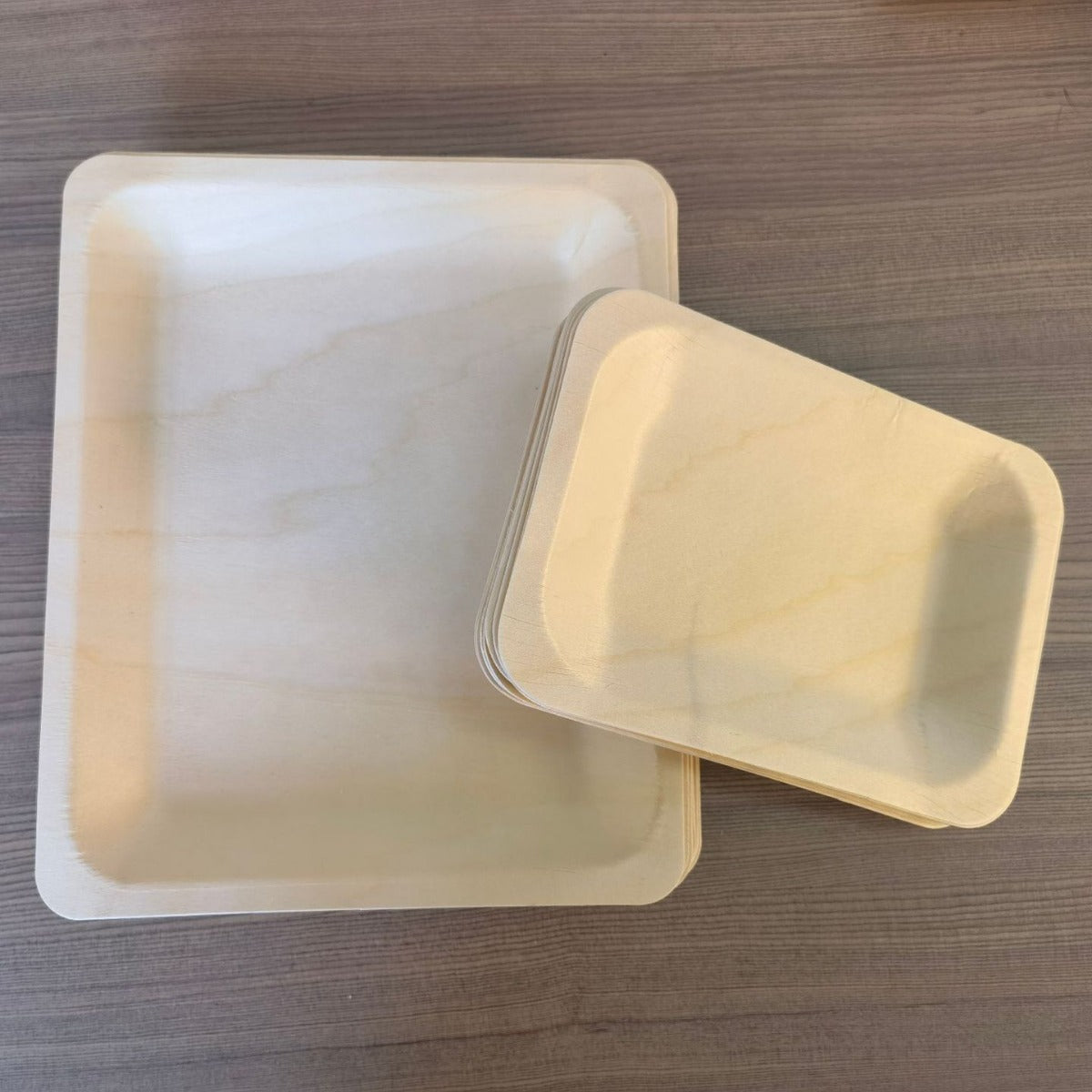 Disposable Bamboo Dinner Plates - Sturdy & Eco-Friendly Square Party Plates (25 Count)