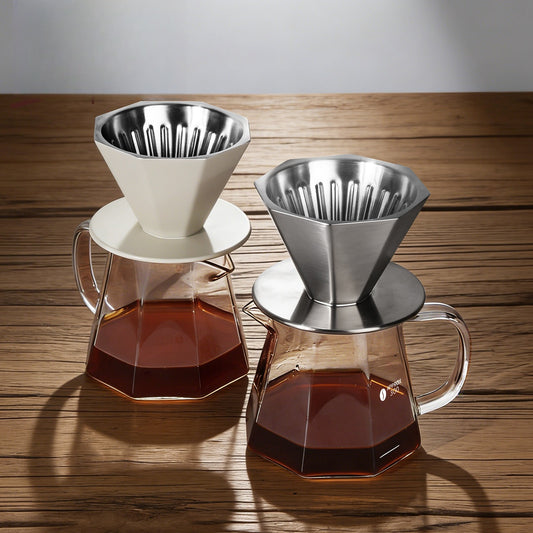 Stainless Steel V60 Octagonal Pour Over Filter - Double Layer
