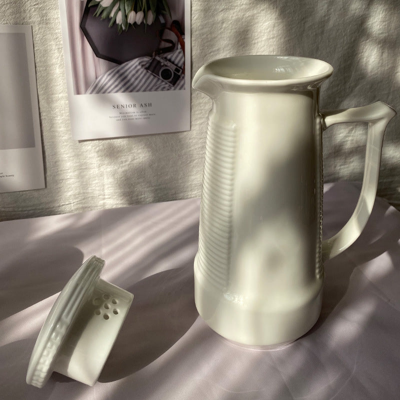 Stylish 1L Ceramic Cold Water Pitcher – Large Capacity Household Jug