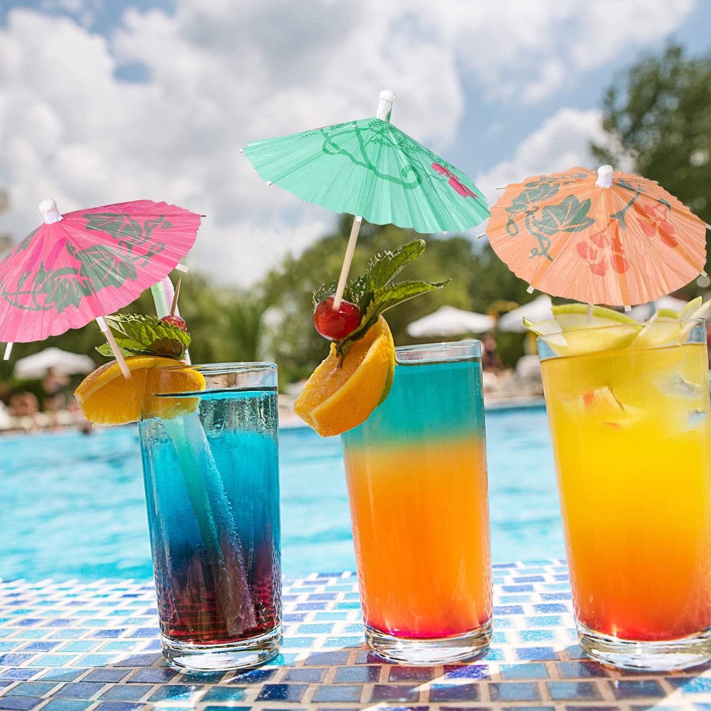 Paper Parasol Cocktail Picks - Colorful Tropical Umbrella Party Skewers (144 Count)