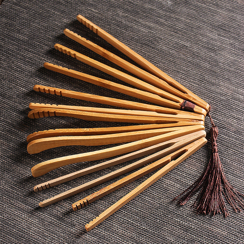 Professional Bamboo Food Tongs - Heat Resistant Kitchen & BBQ Serving Tongs