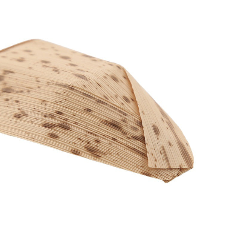 Natural Bamboo Leaf Food Boats - Creative Disposable Appetizer Trays (50 Count)