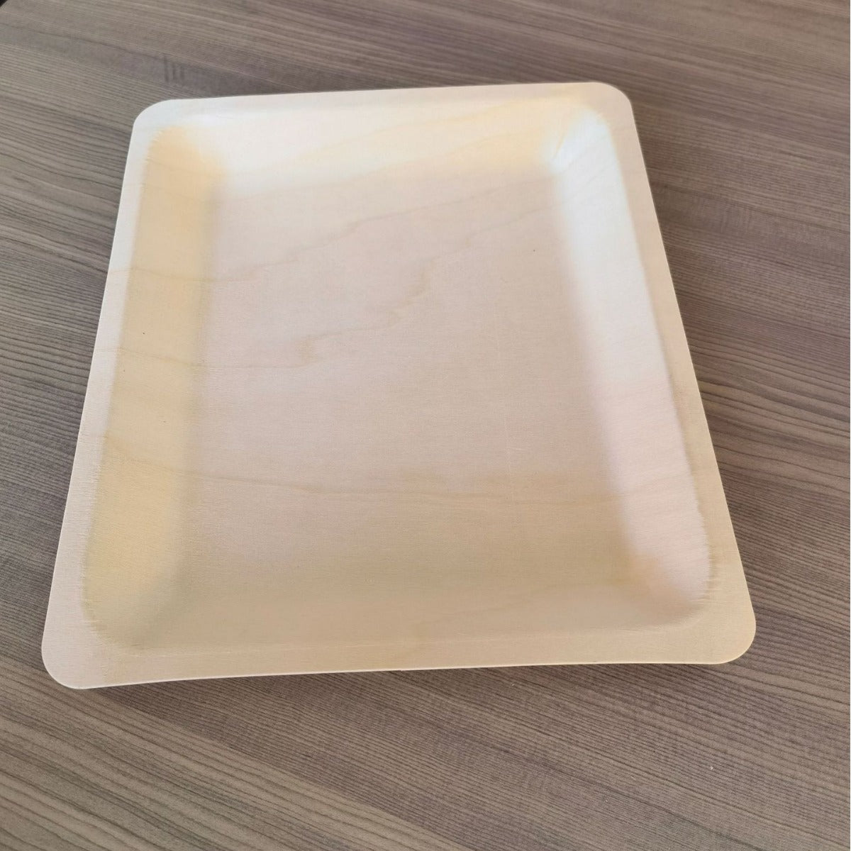 Disposable Bamboo Dinner Plates - Sturdy & Eco-Friendly Square Party Plates (25 Count)