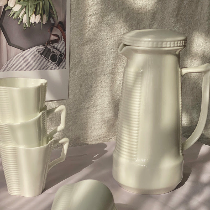 Stylish 1L Ceramic Cold Water Pitcher – Large Capacity Household Jug