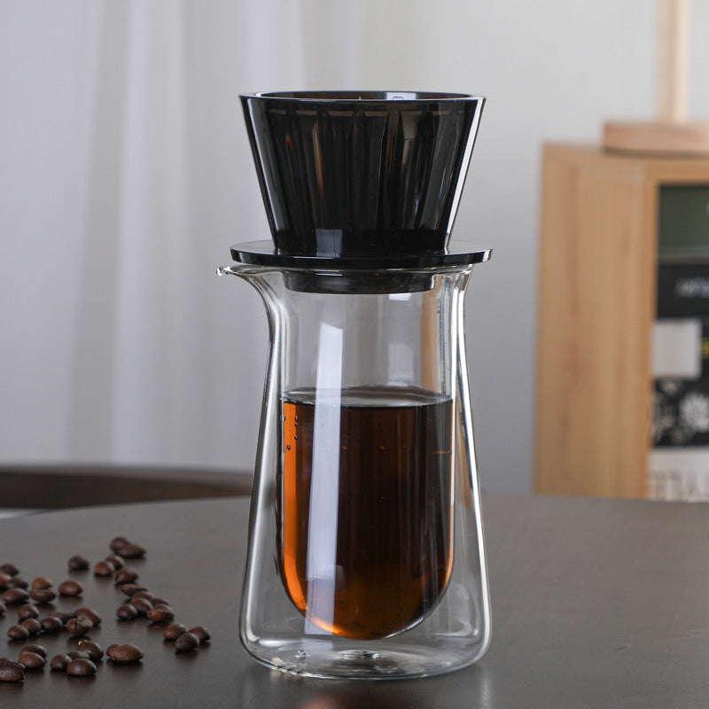 Double-Layer Borosilicate Glass V60 Coffee Server Set