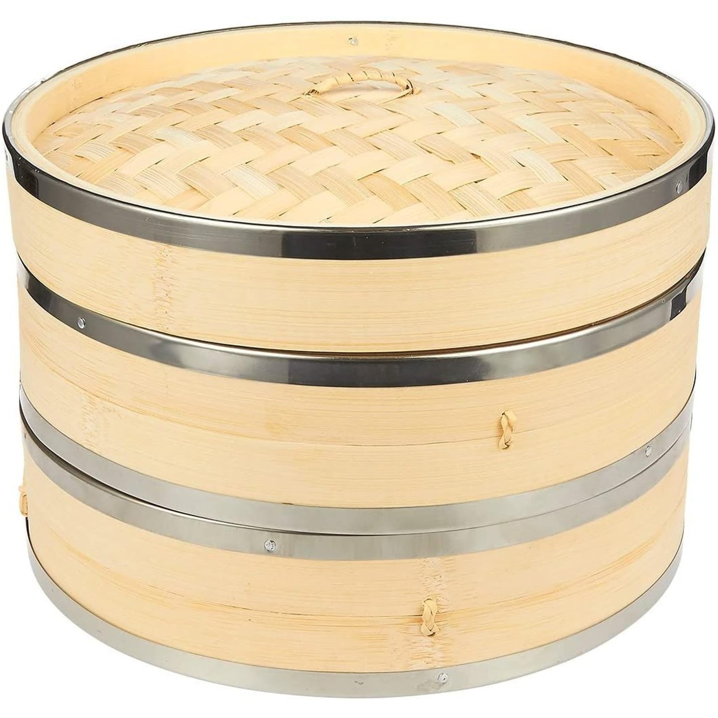 Artisanal Bamboo Steamer Basket – 2-Tier Handmade Steam Cooker