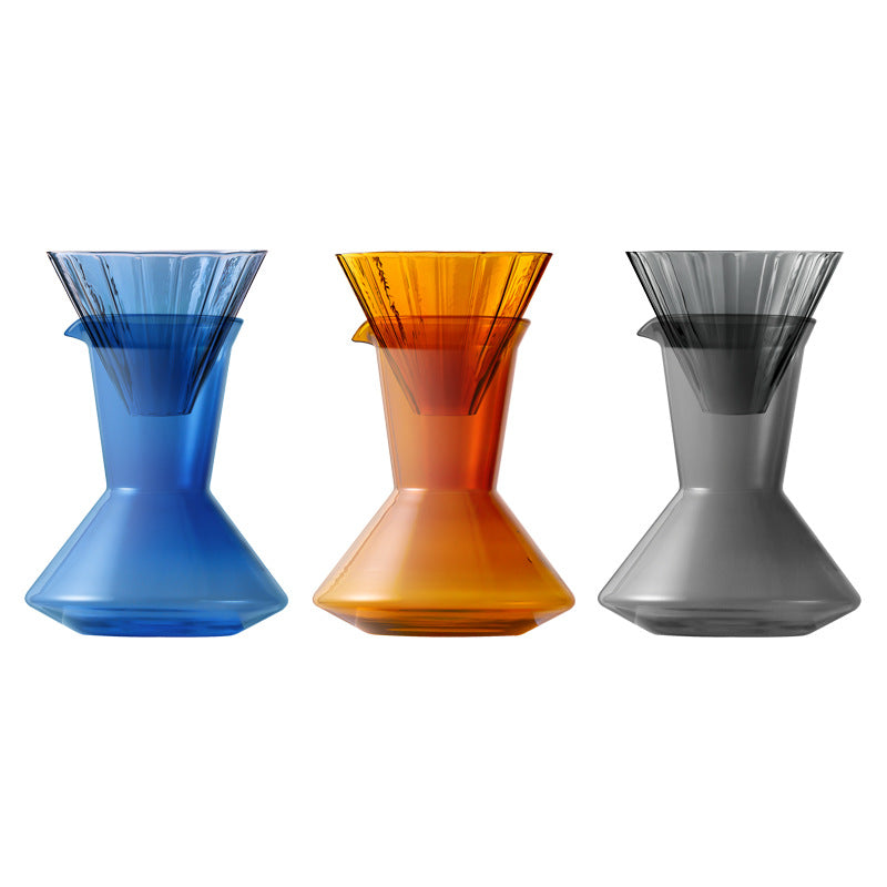Elegant Hand-Blown Glass V60 Coffee Dripper & Server Set