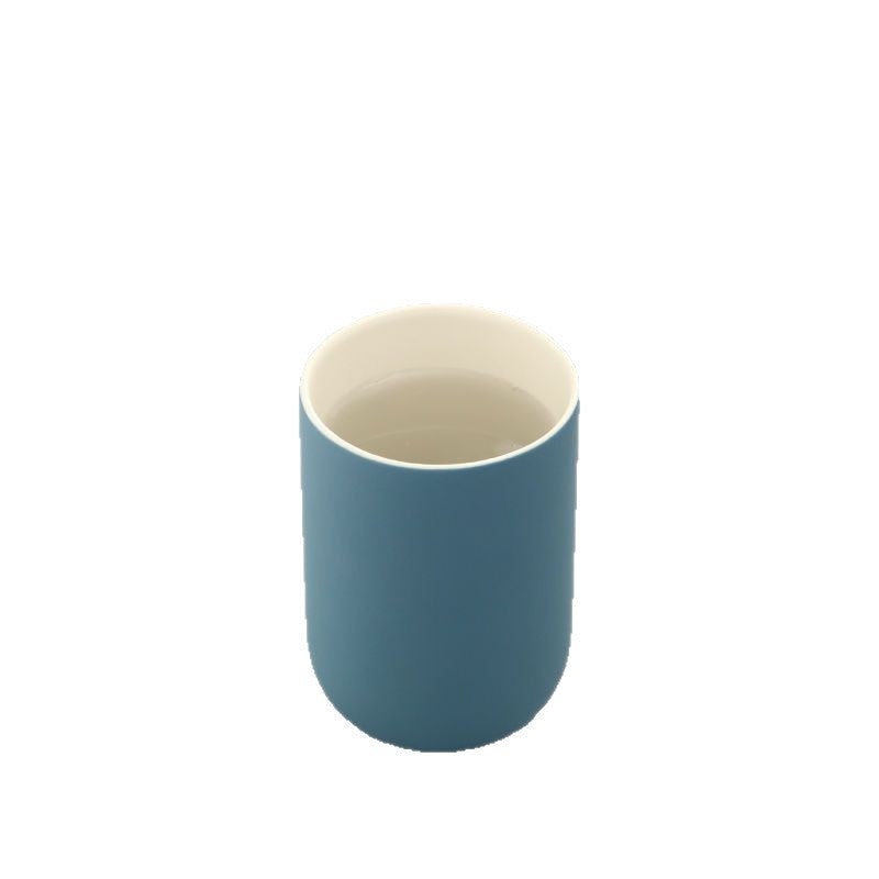 Nordic-style Morandi water set for home use—includes a large-capacity teapot and cups with a wooden tray; minimalist design suitable for the living room.
