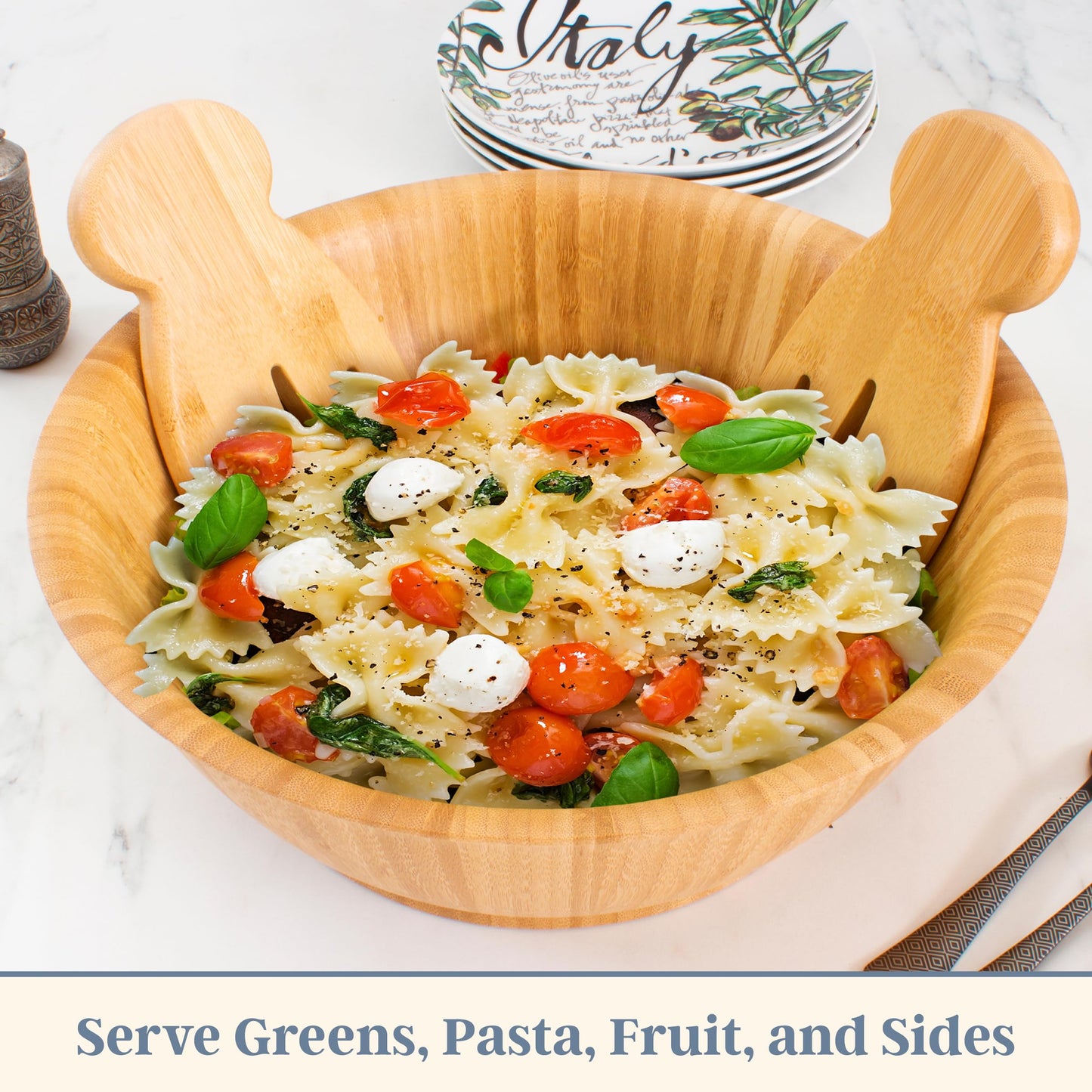 Modern Bamboo Salad Hands - Ergonomic Wooden Salad Tossers