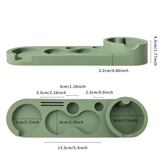 Silicone Coffee Knock Box & Organizer: Universal Holder for Tamper, Distributor, Portafilter, and Basket (Compatible with 51/53/58mm Sizes)