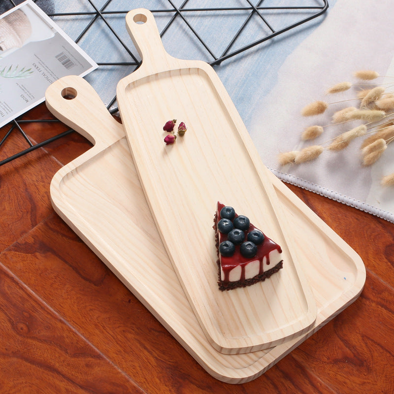 Artisanal Pine Wood Pizza Board with Handle - Multi-functional Sushi & Pastry Platter