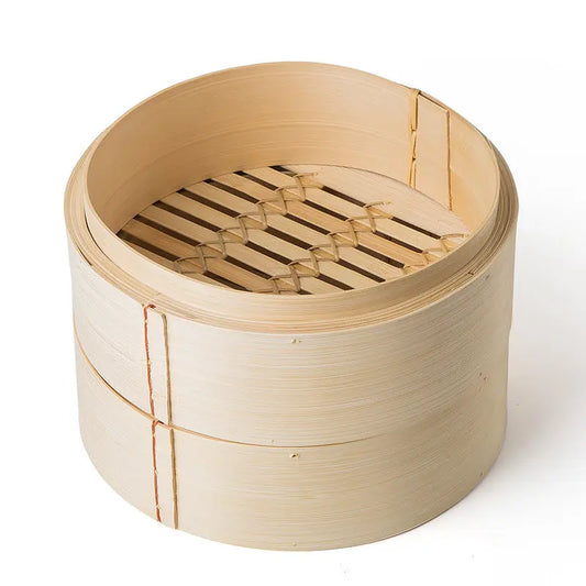 Reinforced Bamboo Steamer Basket - Professional 15cm Dim Sum Steamer Traditional Craftsman