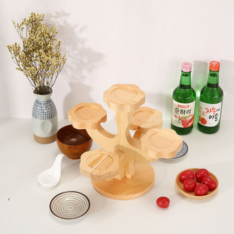 Artisanal Irregular Flower-Shaped Wooden Sushi & Sashimi Platter - Japanese Zen Tray