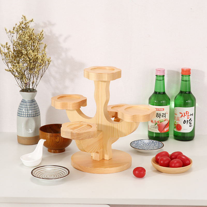 Artisanal Irregular Flower-Shaped Wooden Sushi & Sashimi Platter - Japanese Zen Tray