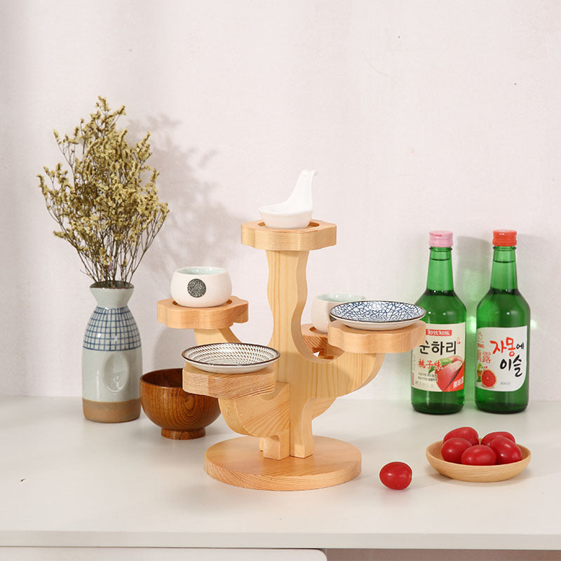 Artisanal Irregular Flower-Shaped Wooden Sushi & Sashimi Platter - Japanese Zen Tray