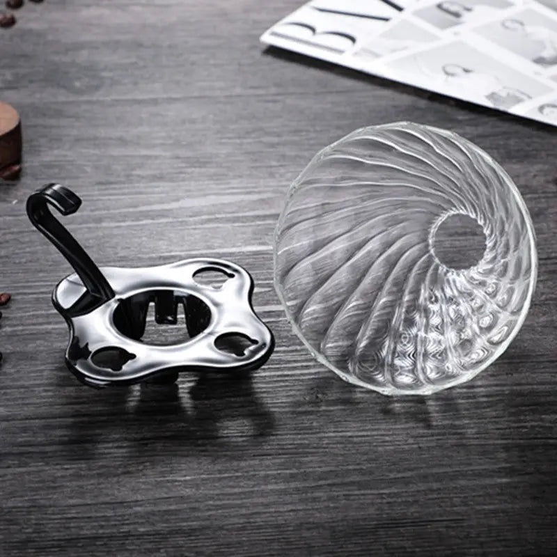 Premium Glass Coffee Dripper - Heat-Resistant V60 Pour Over Coffee Filter