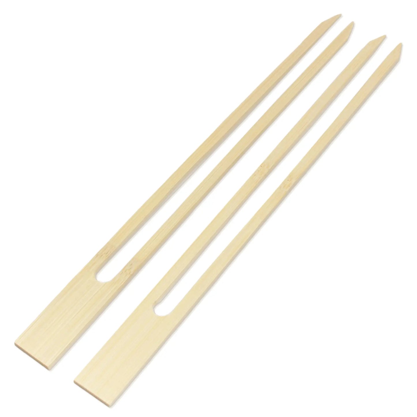 Double Prong Bamboo Skewers - 12-Inch Anti-Spin Sticks