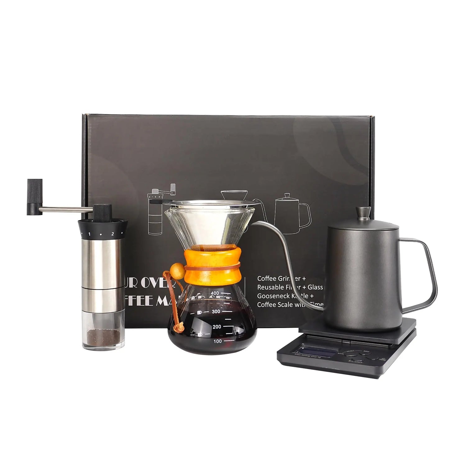 SuperCook All-in-One Pour Over Coffee Kit - Premium Gift Set for Coffee Lovers