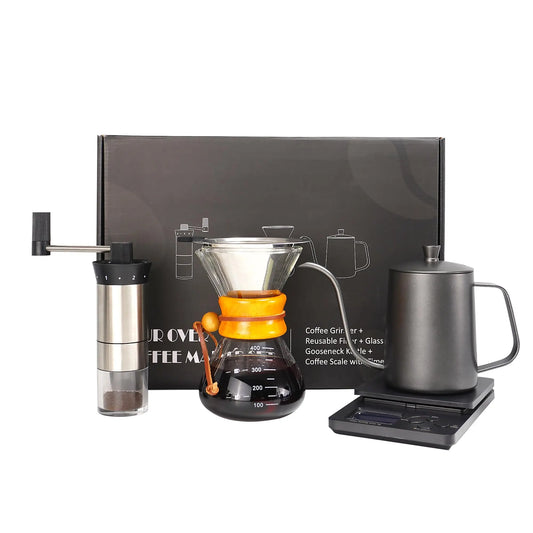 SuperCook All-in-One Pour Over Coffee Kit - Premium Gift Set for Coffee Lovers