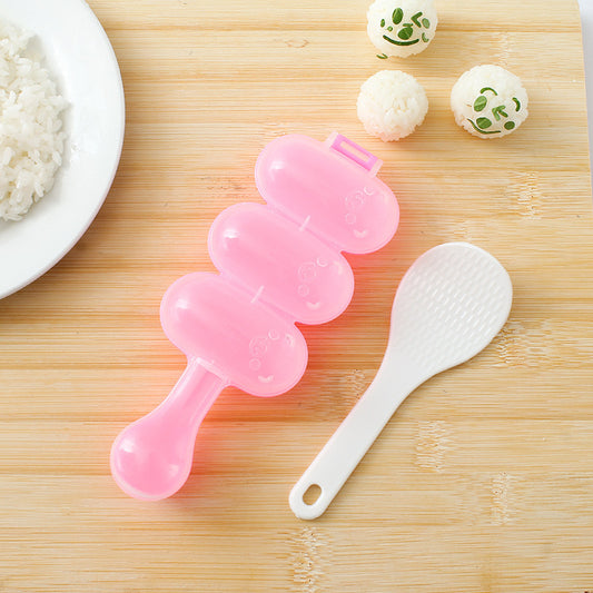 Shake-It Mini Ball Rice Mold Kit - Creative 3-Hole Sushi Maker