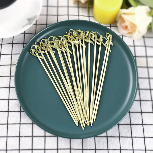 Premium Bamboo Flower Knot Skewers - Elegant Cocktail & Fruit Picks Culinary Supply Co.