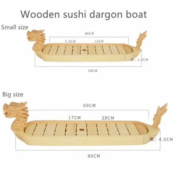 Custom Logo Japanese Dragon Sushi Tray - Elegant Lacquer-Style Seafood Plate Japanese Dining Gear
