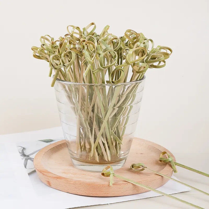 Premium Bamboo Flower Knot Skewers - Elegant Cocktail & Fruit Picks Culinary Supply Co.
