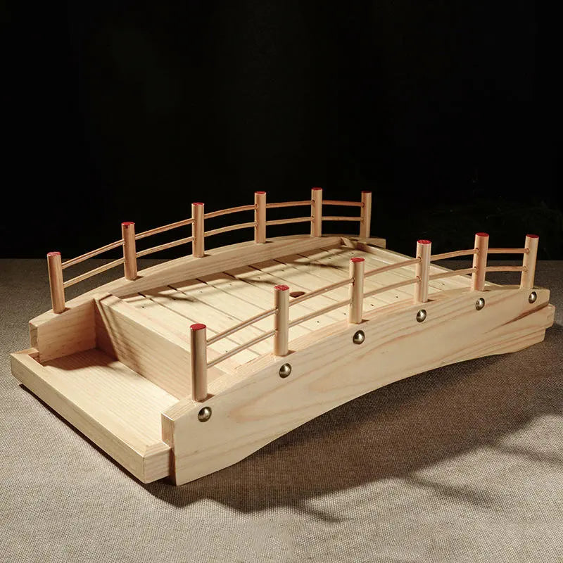 Traditional Japanese Sushi Bridge - Large Bamboo Sashimi Serving Tray Japanese Dining Gear