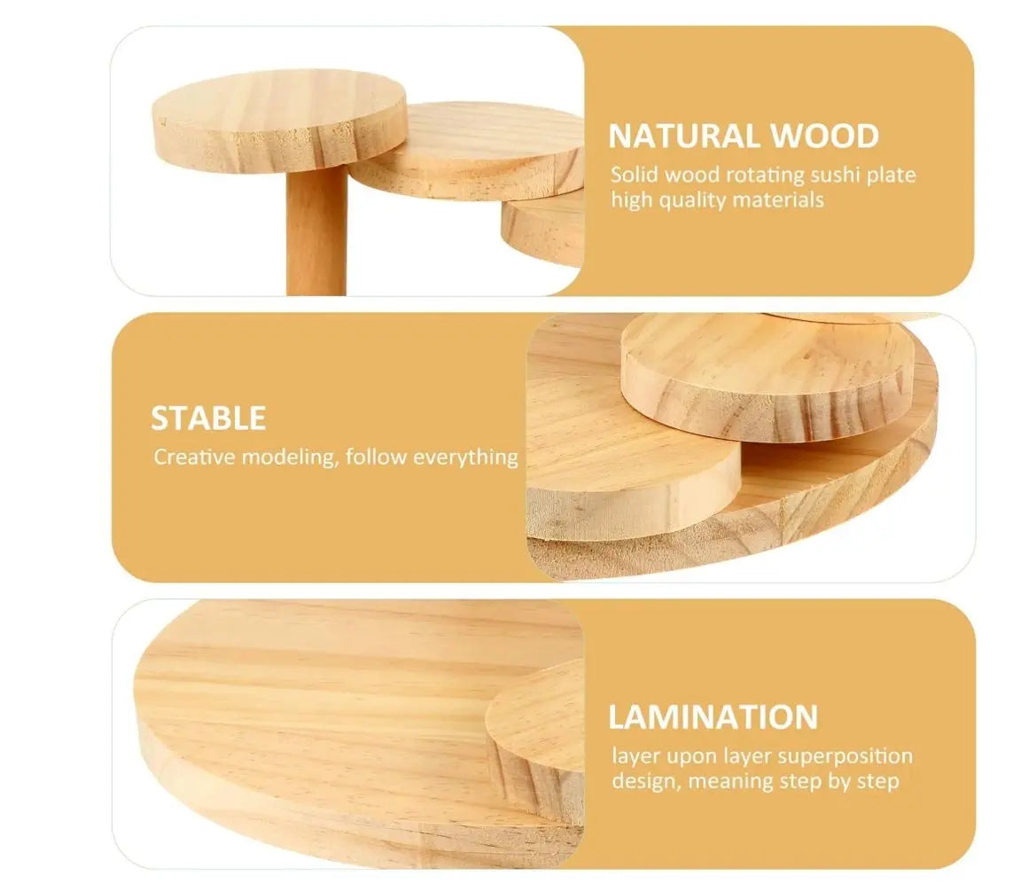 Staircase Serving Tray - Artistic Wooden Sushi & Sashimi Display Japanese Dining Gear