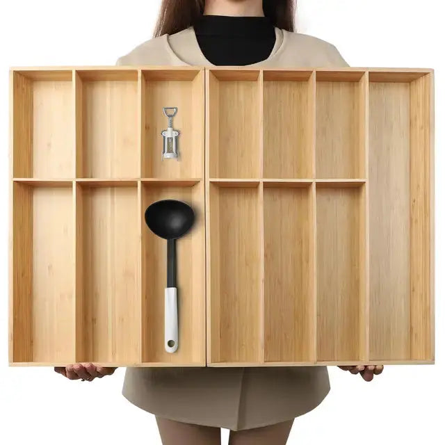 Expandable Bamboo Spice Drawer Organizer