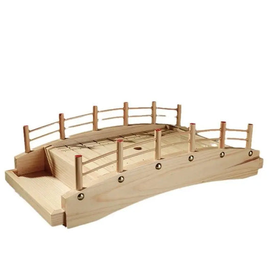 Traditional Japanese Sushi Bridge - Large Bamboo Sashimi Serving Tray Japanese Dining Gear