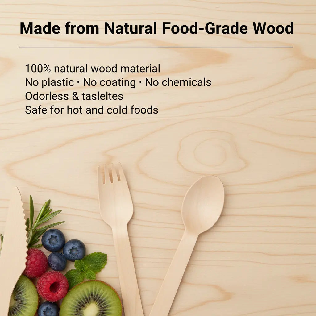 BAMBUS Organic Bamboo Cooking Utensil Set - 100% Natural & Chemical Free
