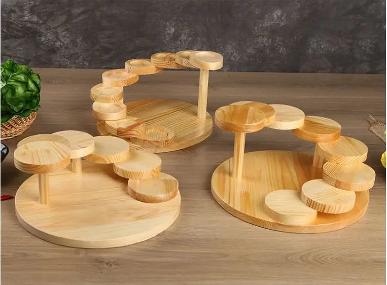 Staircase Serving Tray - Artistic Wooden Sushi & Sashimi Display Japanese Dining Gear