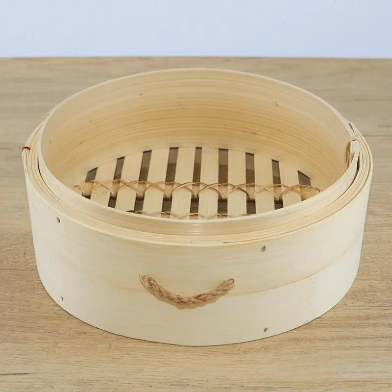 Reinforced Bamboo Steamer Basket - Professional 15cm Dim Sum Steamer Traditional Craftsman