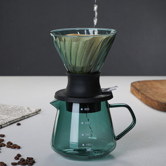 Elegant Glass Coffee Server & Immersion Dripper Set - V60 Pour Over System