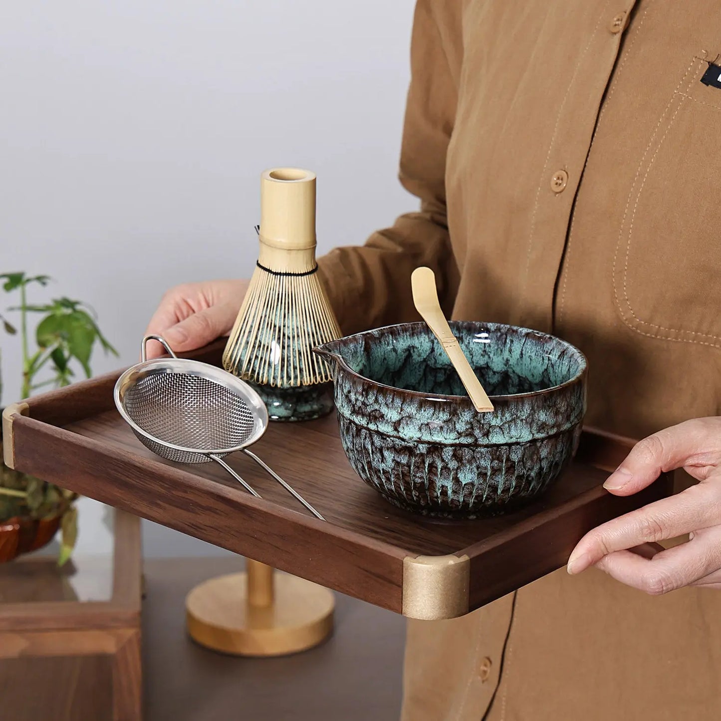 Artisanal Matcha Tea Set - 5-Piece Ceramic Gift Set with Kiln Glaze Tea Culture Home