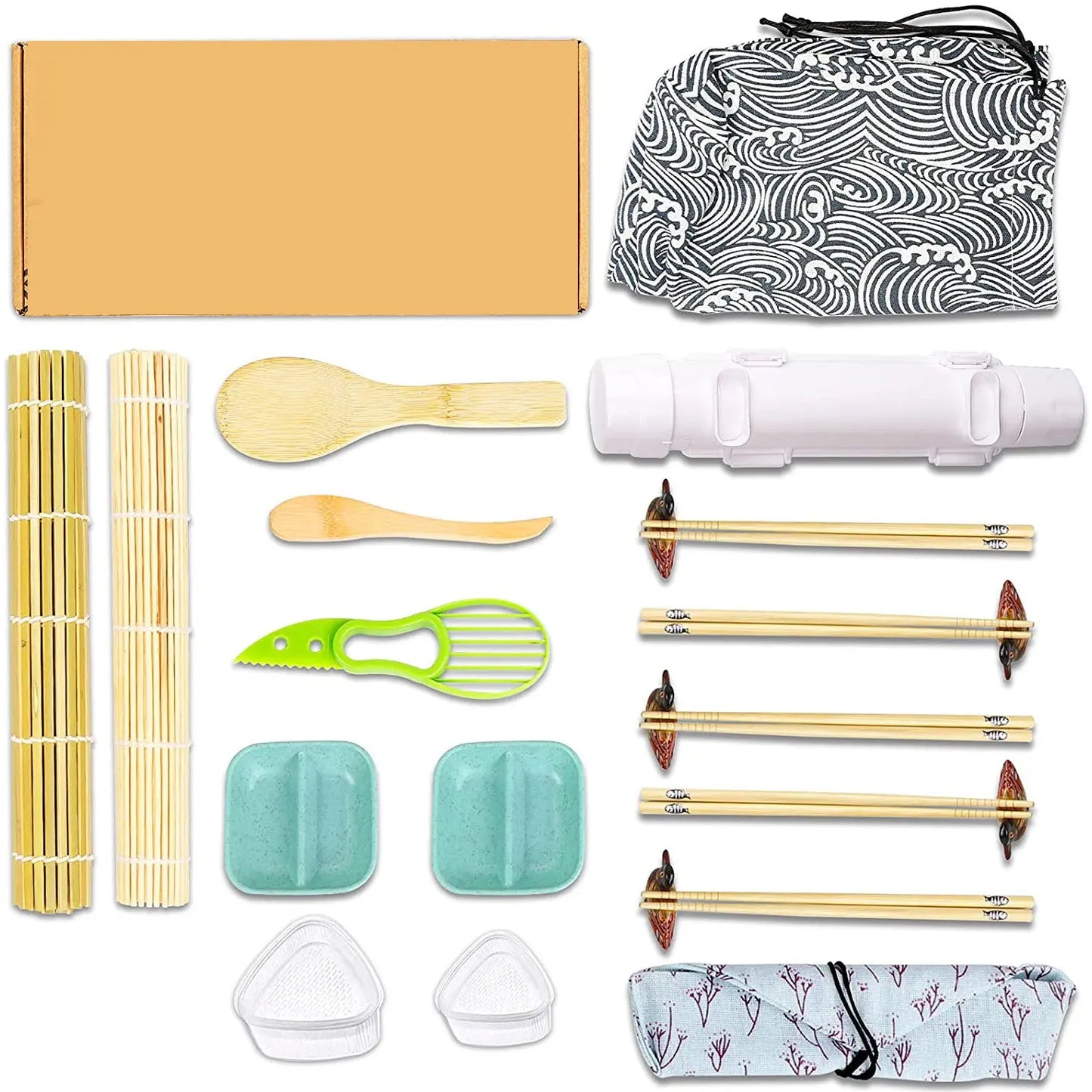 DIY Sushi Making Kit - Professional 18-Piece Sushi Bar Set Younis Kitchen