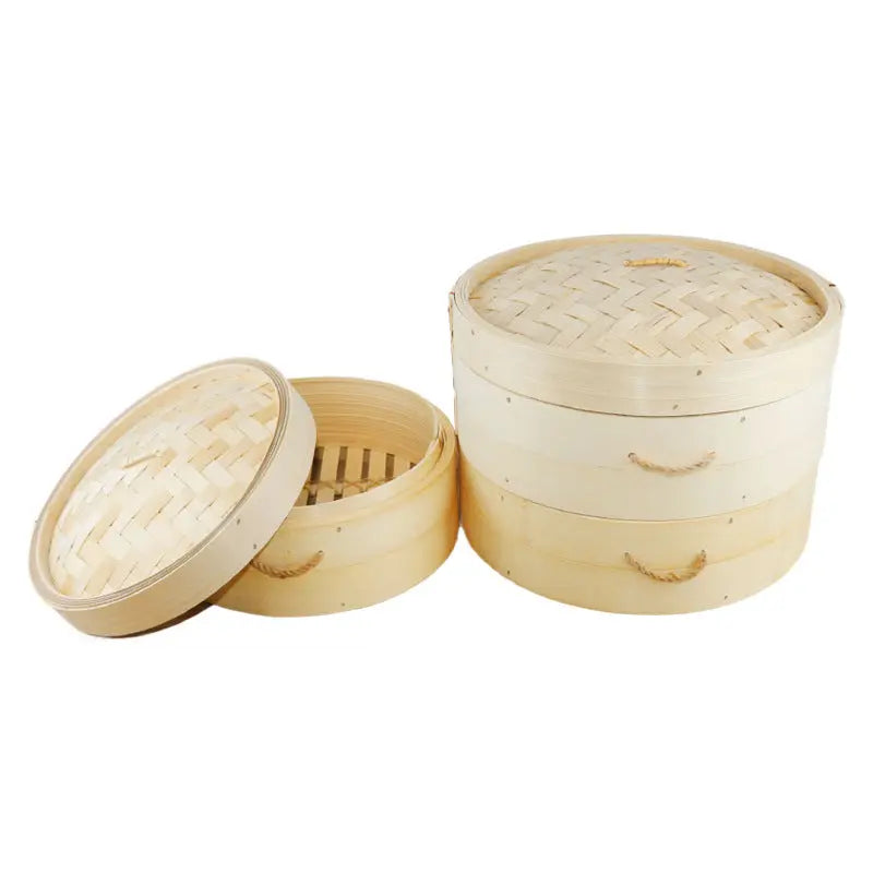 Reinforced Bamboo Steamer Basket - Professional 15cm Dim Sum Steamer Traditional Craftsman