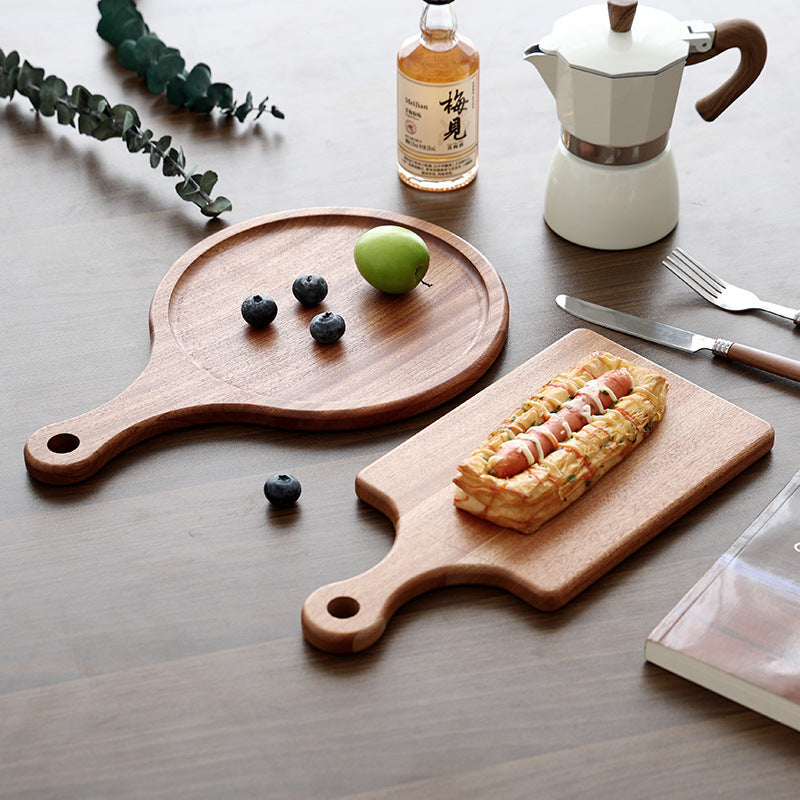 Artisanal Ebony Wood Steak Platter & Serving Tray Set - Japanese Minimalist Board